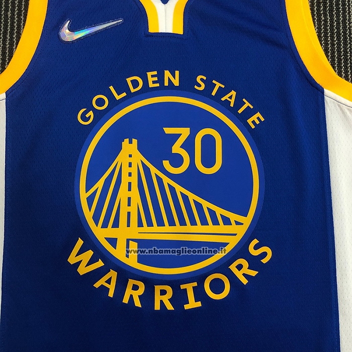 Maglia Golden State Warriors Stephen Curry 2974th 3 Points Blu